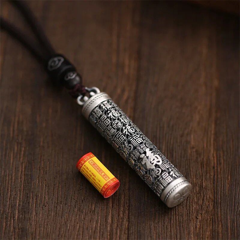 Vintage Zodiac Dragon Pendant, Men's Choker, Ethnic Style, Amulet, Daruma, Good Luck, Character Necklace, Women's Jewelry, Gem Color: Parallel Import