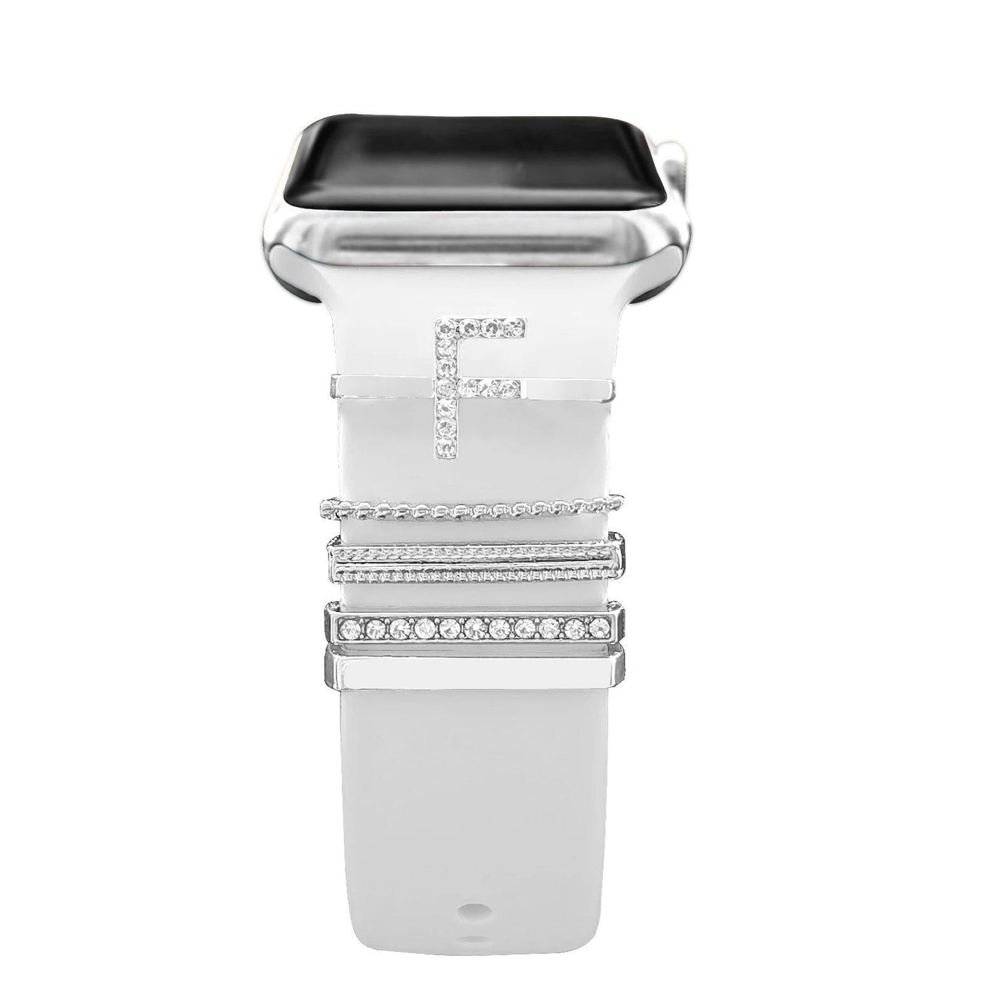 Diamond Jewelry-Embossed Band for Apple Watch Ultra 2, 9, 8, and 7, Compatible with Samsung and Huawei, 20/22mm Bracelet Strap, Band Color: ; Ships from: Parallel Import