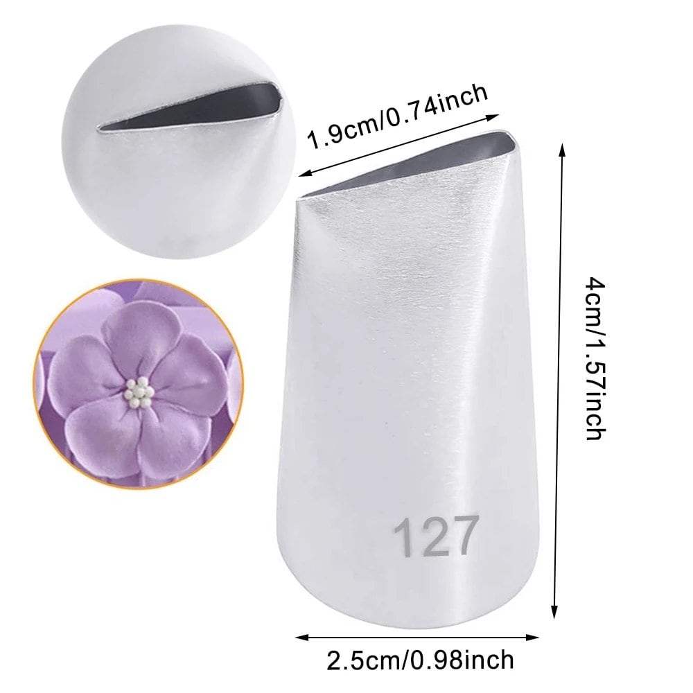 Rose Petal Piping Nozzles, Stainless Steel Decorating Nozzle Set, #124, #125, #126, #127, #128, for DIY Icing, Cupcake & Cake Decorating Tools, Color: 12, Parallel Import