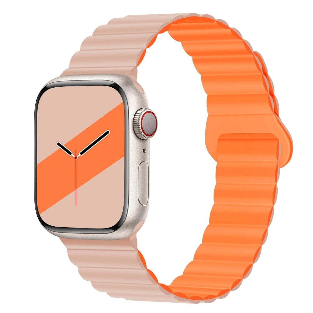 Silicone Loop Magnetic Strap for Apple Watch - Compatible with iWatch Series 8/SE/6/7/Ultra 2/9/10 (44mm/40mm/45mm/49mm/41mm/42mm/46mm) - Band Color: mm; Ships from: Parallel Import