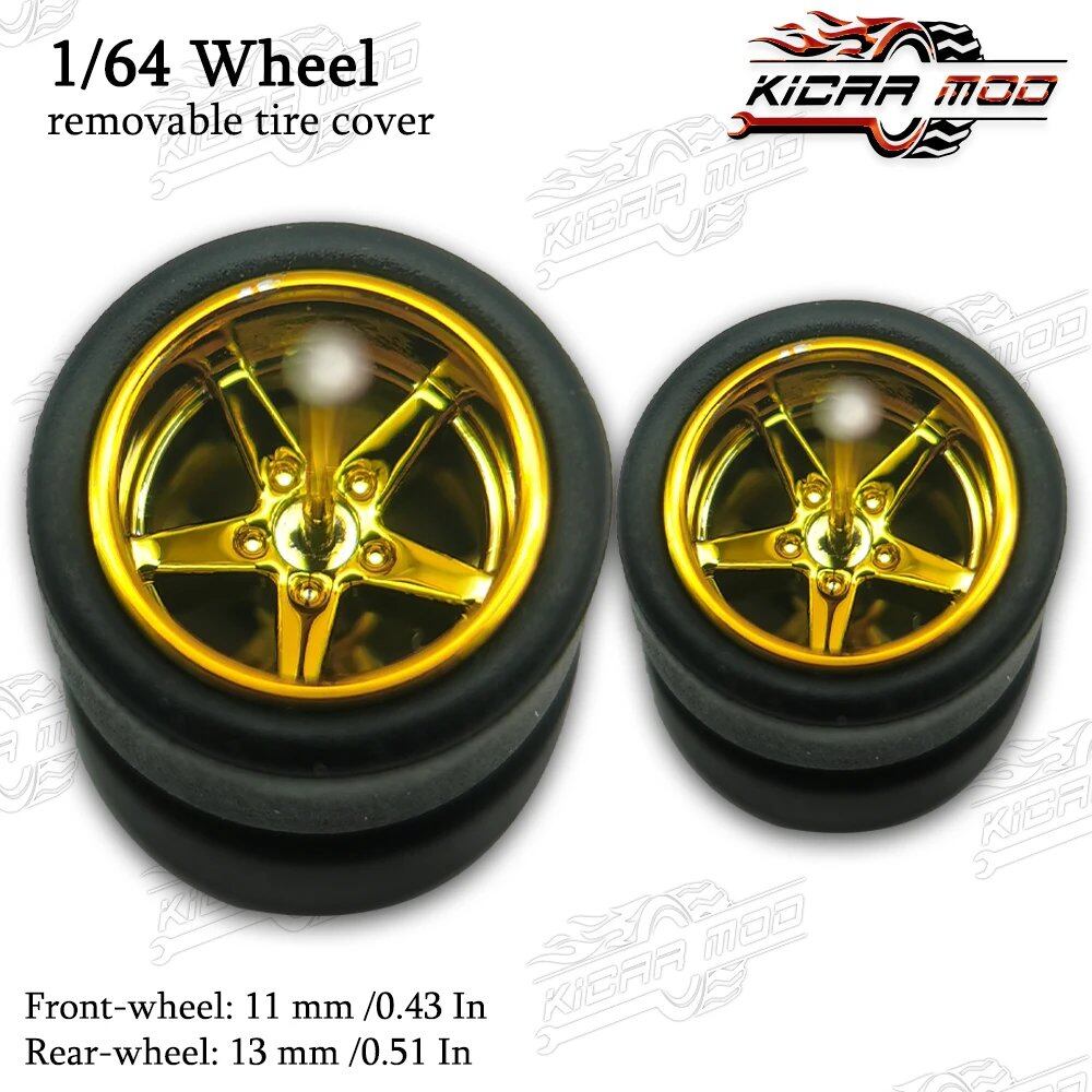 1/64 Scale RLC Premium Slick Tires for Hot Wheels RLC Muscle Car Advan GT Model Car Modification Parts D:11mm+13mm (1 Set) Color Parallel Import