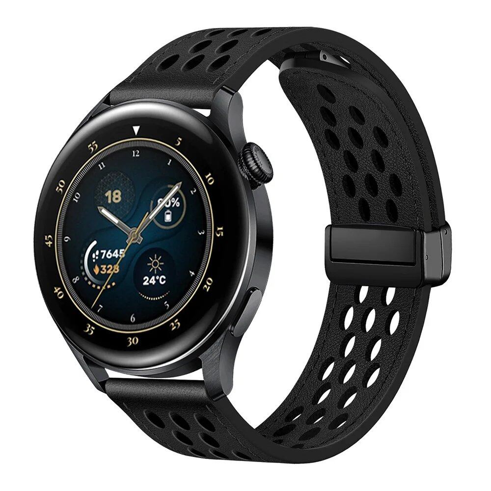 HUAWEI Watch GT 5 Pro / 4 / 3 / 2 / 2e Compatible Leather Strap - Sport Band with Magnetic Bracelet, Compatible with HUAWEI Watch 4 / 4 Pro / 3 / 3 Pro / GT5 / GT4 / GT3 / GT2 / 2E, Band Color: Parallel Import