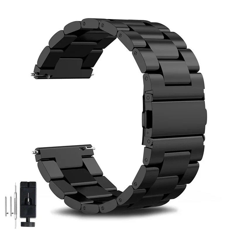 24mm Metal Strap for Suunto 9 / 7 Baro / D5 / Spartan Sport Wrist HR / Baro Smartwatch - Stainless Steel Bracelet Band, Band Color: Parallel Import