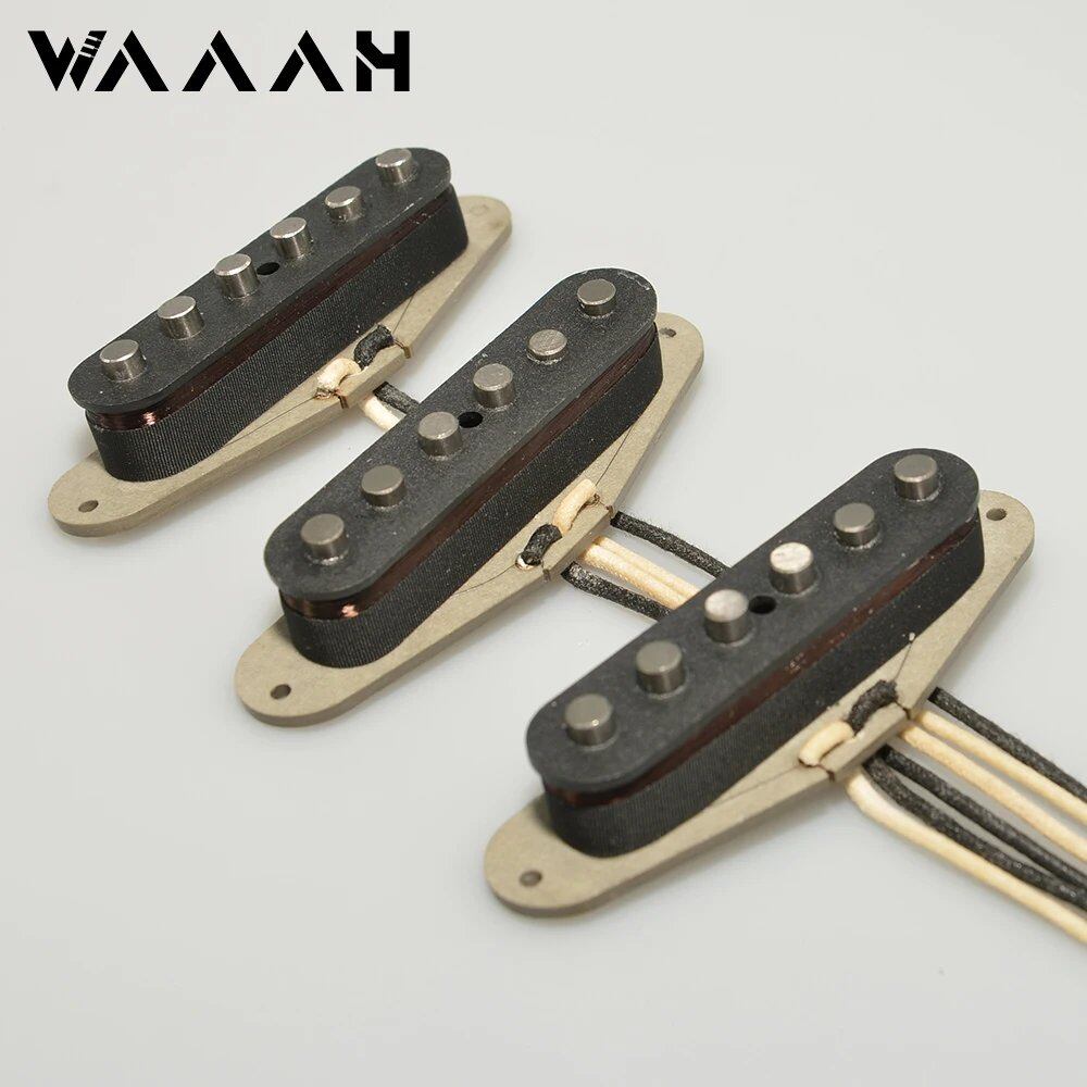 Vintage Wah V70 SSS Hand-Wound Alnico 5 Single Coil Guitar Pickup with Gray Bottom Plate, HSS Double Coil Pickup, Imported