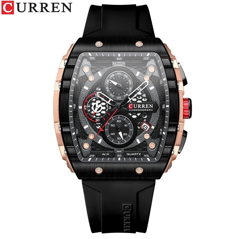 Karen Men's Watch, Top Brand, Luxury Square Quartz Movement, Waterproof, Luminous Chronograph, Date Display, Parallel Import