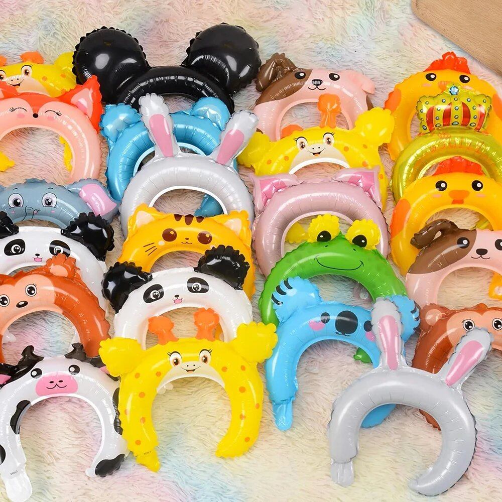 Set of 10/20/30/50 Cute Bear and Rabbit Head Balloons for Birthday Party Decorations (4-6 Varieties Mixed) - Balloon Size: Other (Parallel Import)