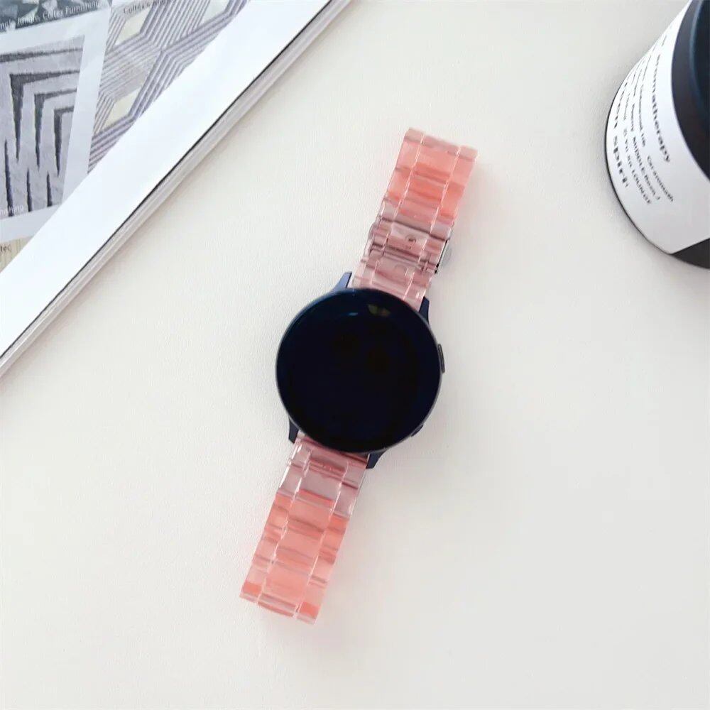 20mm/22mm Clear Glacial Link Bracelet Strap for Samsung Galaxy Watch 6/5/Pro/4/Classic/Active 2, Compatible with Huawei GT2/2e/3/Pro/4, Band Color: Watch Band, Parallel Import