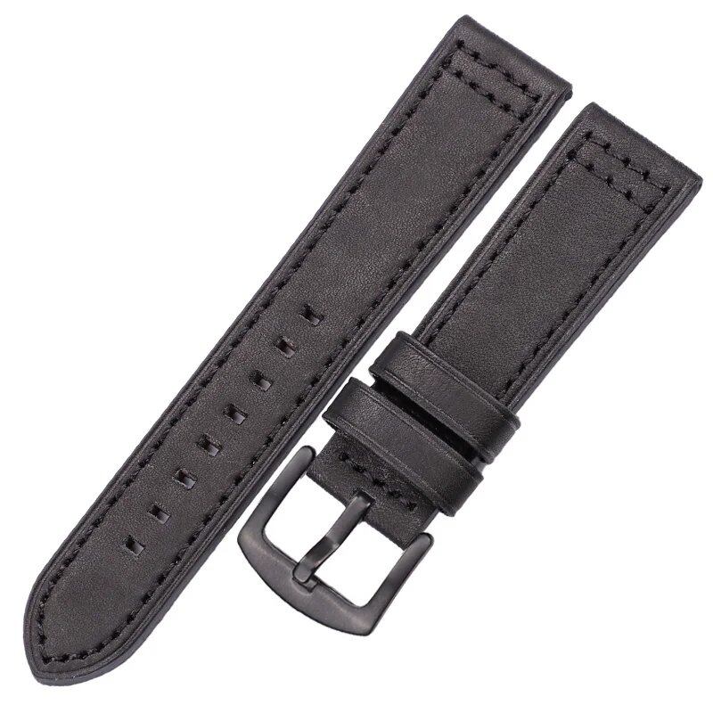 Genuine cowhide leather watch band for Samsung Gear S3 in black, blue, gray, and brown. Compatible with men and women. Band color: mm. Parallel import.
