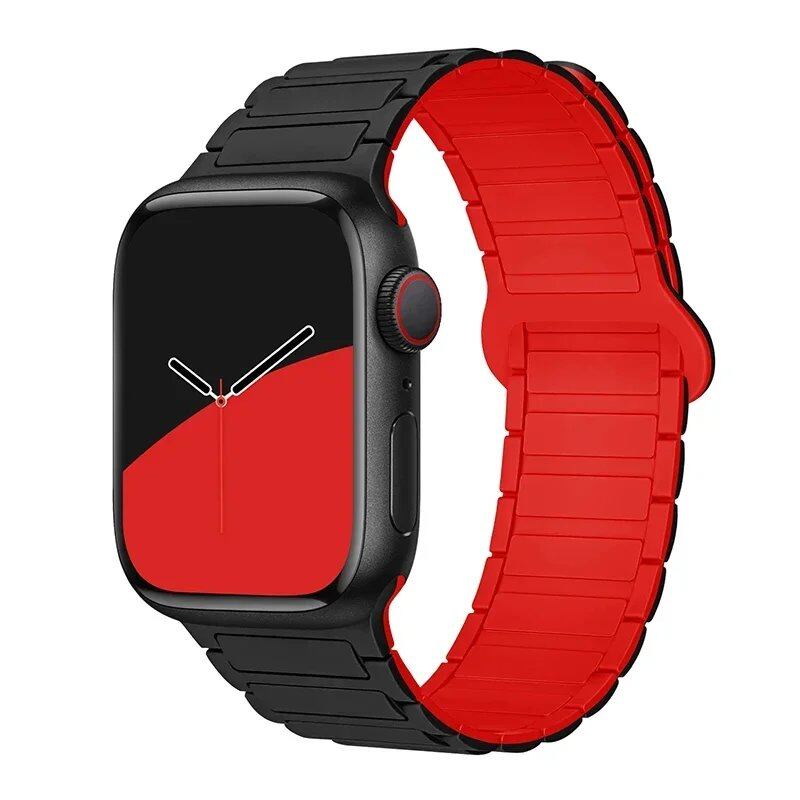 Magnetic Loop Band for Apple Watch, Compatible with 44mm, 40mm, 49mm, 45mm, 41mm, and 38mm Silicone Straps, Compatible with iWatch Series 9/8/7/6/5/4/3/SE/Ultra 2, Parallel Import