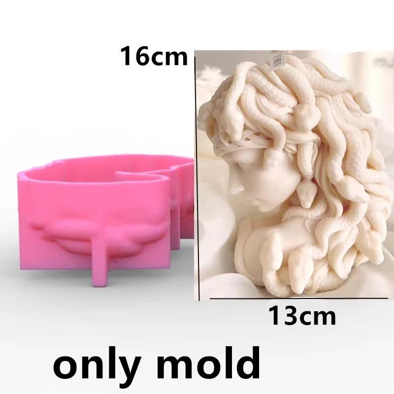 Coiled Tail Snake Silicone Mold for Cube Candles, Snake Head, Square Candle Mold, Zodiac Snake, Resin Casting Mold, Plaster Mold, Craft Tool, Parallel Import