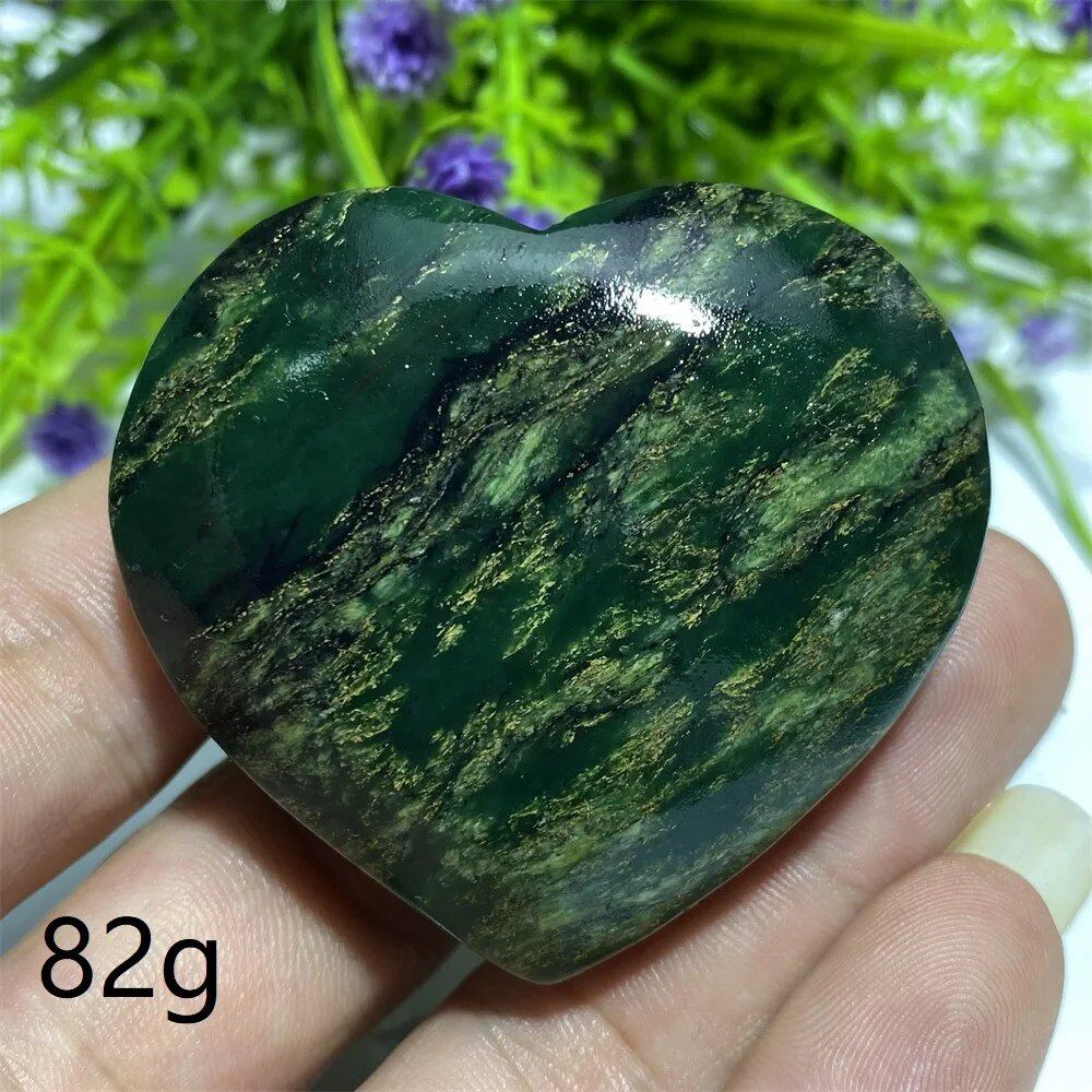 天然水晶 エメラルド原石 ハート型 パームストーン スピリチュアル 瞑想 ヒーリング クリスタル インテリア 並行輸入品