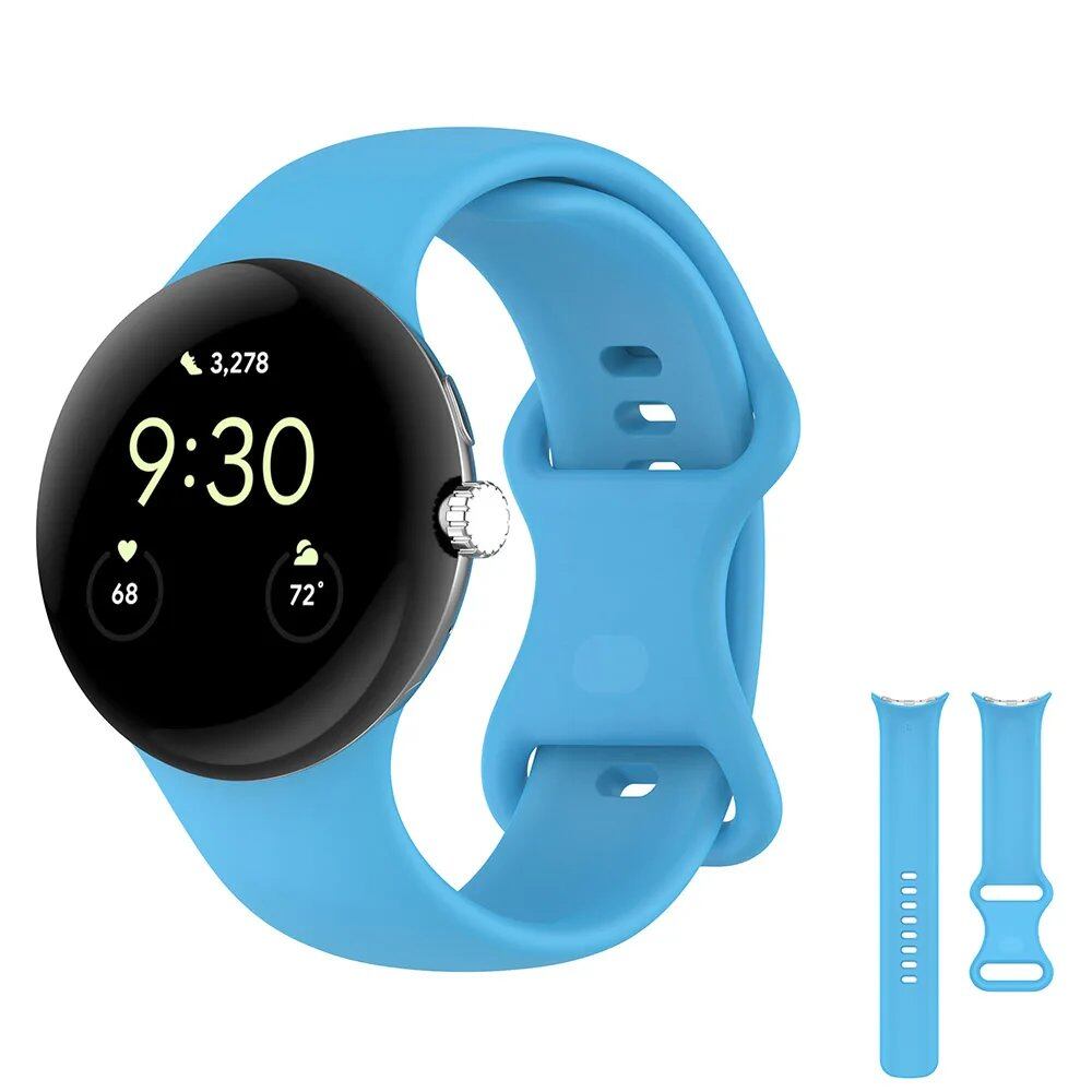 Google Pixel Watch 用 オリジナル シリコンバンド - メタルバックル スポーツブレスレット / Google Pixel Watch 2 対応 バンドアクセサリー サイズ:Pixel Watch 並行輸入品