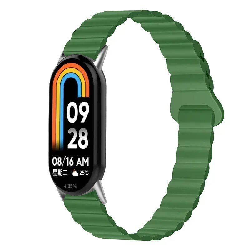 "Xiaomi Mi Band 8/9 Silicone Magnetic Strap, Sports Wristband, Accessory, Bracelet with Watch Case" Band Color: Parallel Import