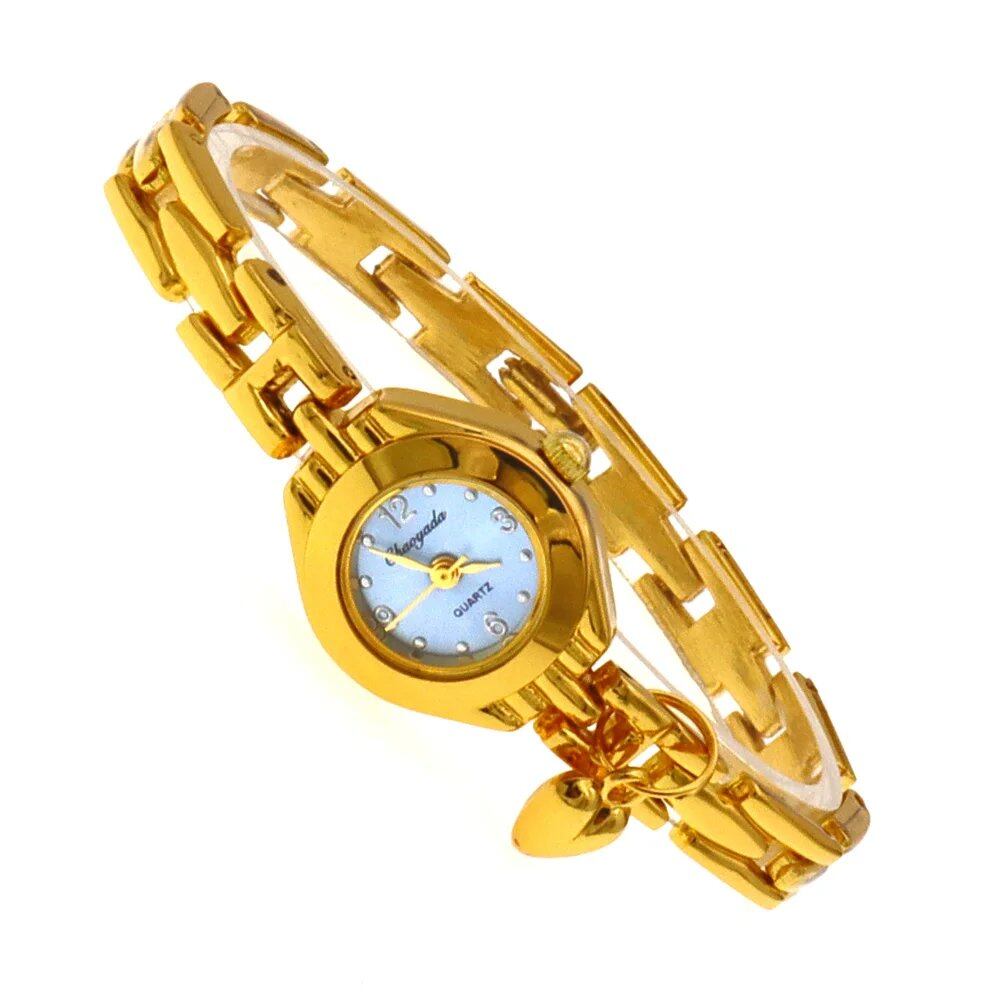 Cute, simple, and elegant small women's watch. Luxury brand gold quartz watch for women. Color: 136. Parallel import.