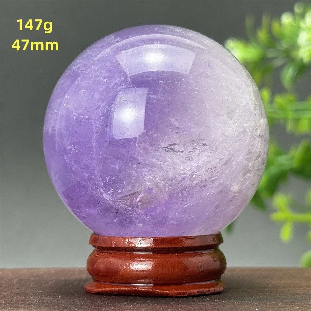天然アメジスト ボール 水晶玉 ホームオフィスデコレーション エネルギー ウィッカ レイキ スピリチュアル 瞑想 魔術 占い カラー: 並行輸入品