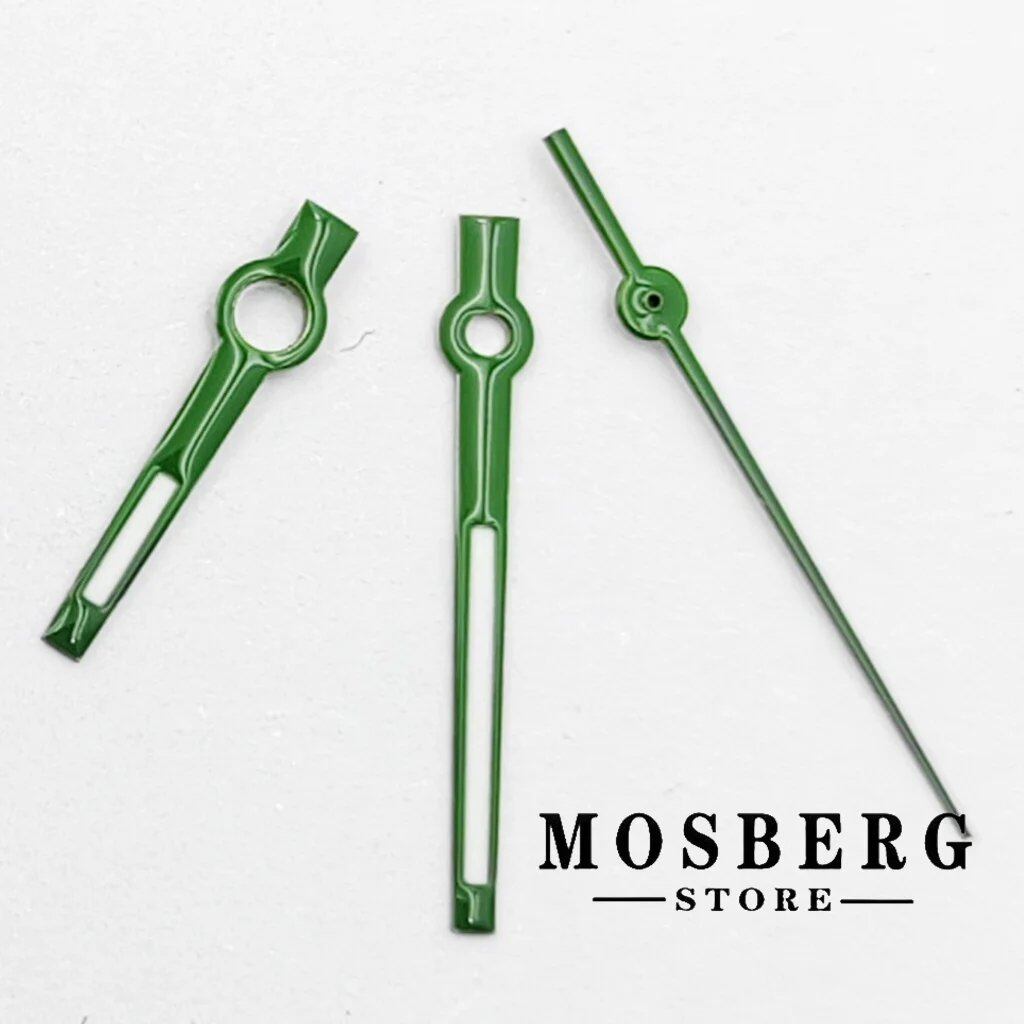 Green Luminous Hands for NH35, NH36, ETA 2824, 2836, Miyota 8215, 8205, 821A, DG2813, and 3804 Automatic Watches. Parallel Import.