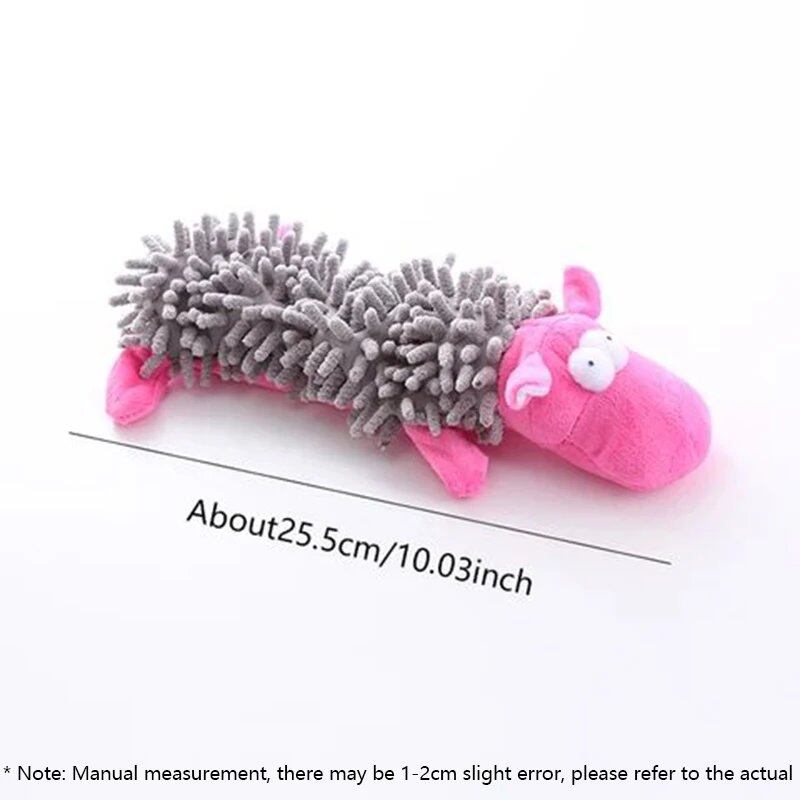 1 Squeaky Dog Chew Plush Toy, Pet Toy, Mop Dog, Frog & Hippo Shape, Teeth Grinding Prevention, Parallel Import