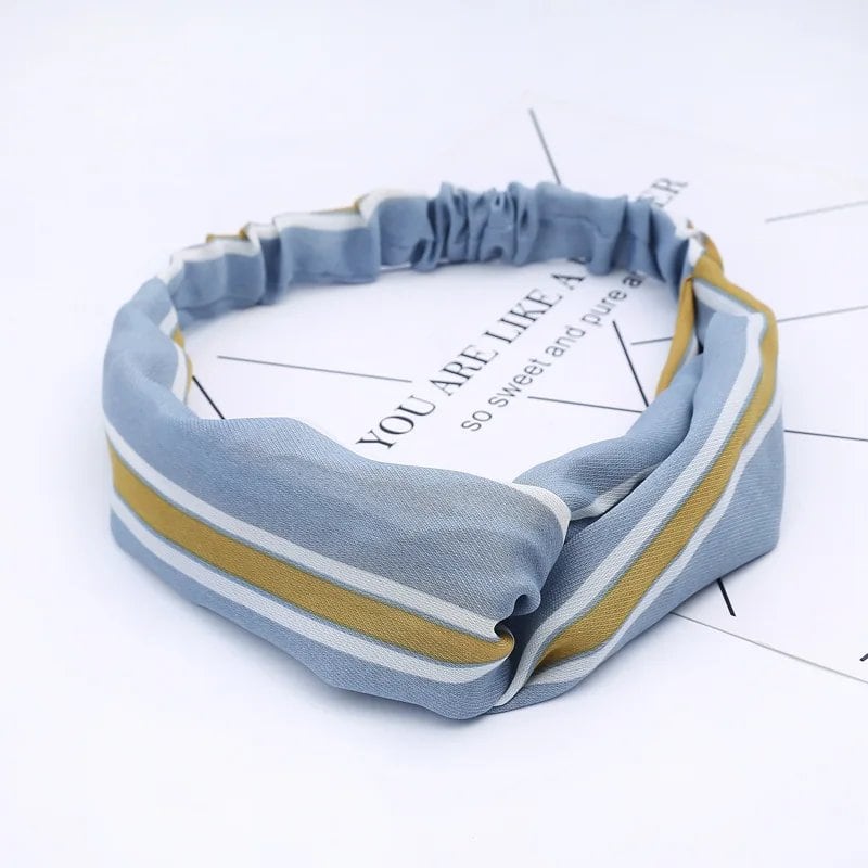 Women's Summer Bohemian Print Headband, Retro Cross Turban, Bandage Bandana, Hair Accessory, Head Wrap, Parallel Import