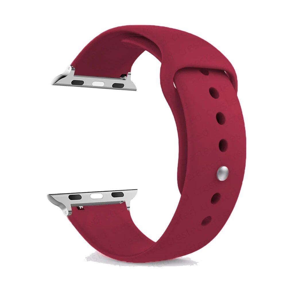 Silicone Sport Band for Apple Watch, 45mm, 44mm, 42mm, 49mm, 40mm, and 41mm, Compatible with iWatch Series 9/8/7/6/5/4/3/SE/Ultra 2, Band Color: mm; Ships from: Parallel Import