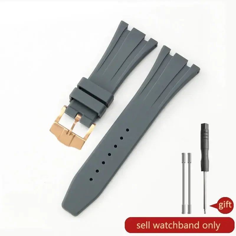 Seiko Waterproof Rubber Silicone Watch Strap for AP Royal Oak 15400/26331/15500, Orange, Green, and Blue, 27mm Watch Band, Size: 26mm; Band Color: Parallel Import