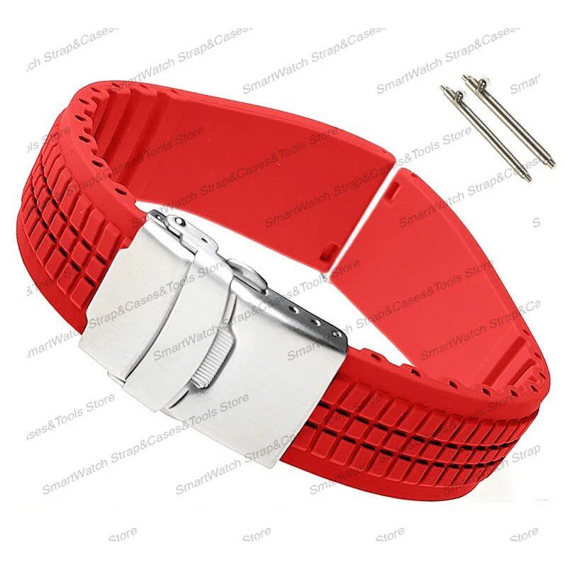20mm/22mm Universal Quick Release Elastic Soft Silicone Strap for Men's Waterproof Watch Band, Cuttable and Adjustable, Band Color: mm; Shipped from: Parallel Import