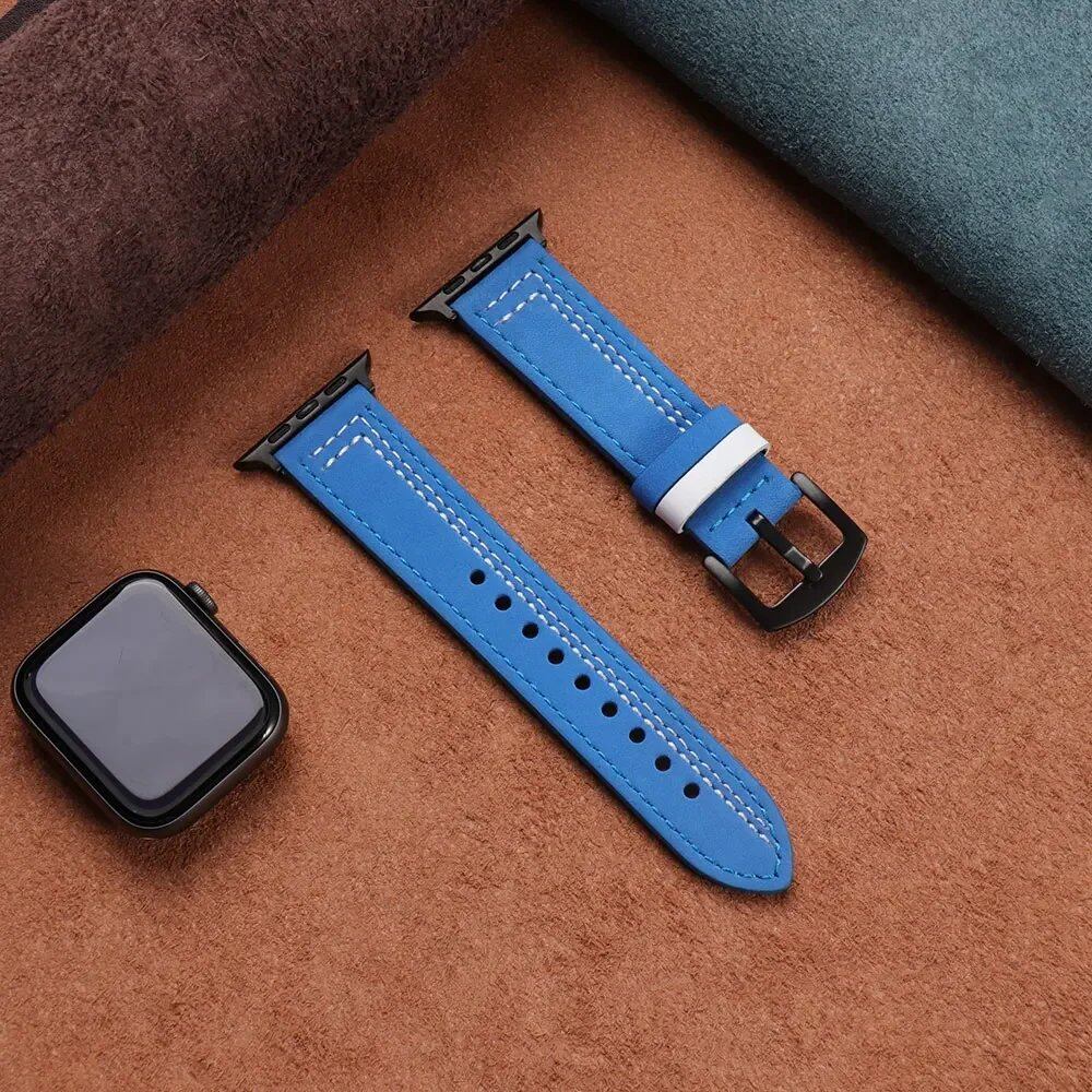 Apple Watch Leather Strap, Band, 46mm, 44mm, 45mm, 49mm, 41mm, 42mm, Accessories, Compatible with iWatch Series 5, 6, SE, 7, 8, Ultra, 9, 10, Band Color: mm, Parallel Import