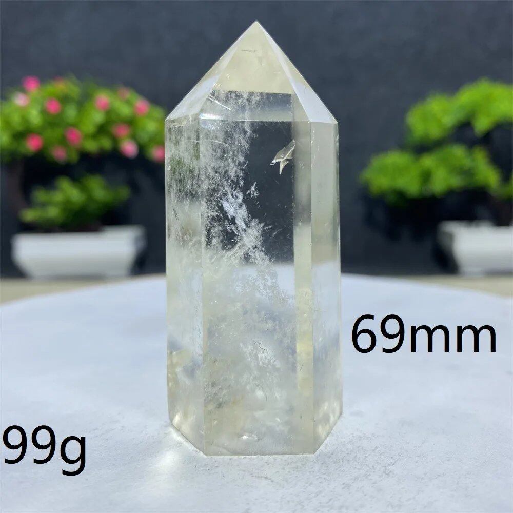 白水晶タワーワンド 六角オベリスク 研磨工芸品 天然原石 ミネラル標本 スピリチュアル瞑想ヒーリング 並行輸入品