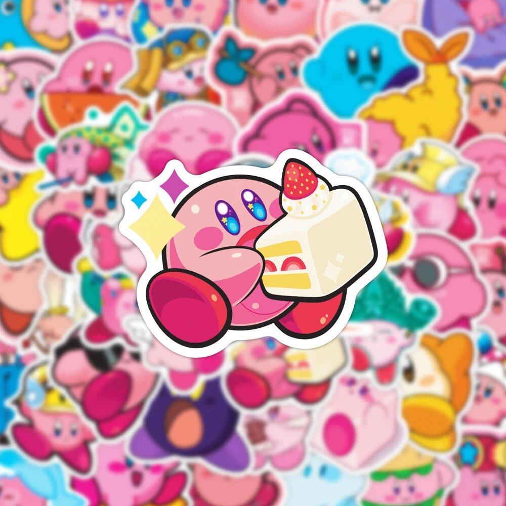 10/30/50 Sheets of Cute Kirby Anime-Style Graffiti Decals for DIY Computers, Desktops, Bicycles, and Kids' Toys. Stylish and Cute Stickers. Parallel Import.