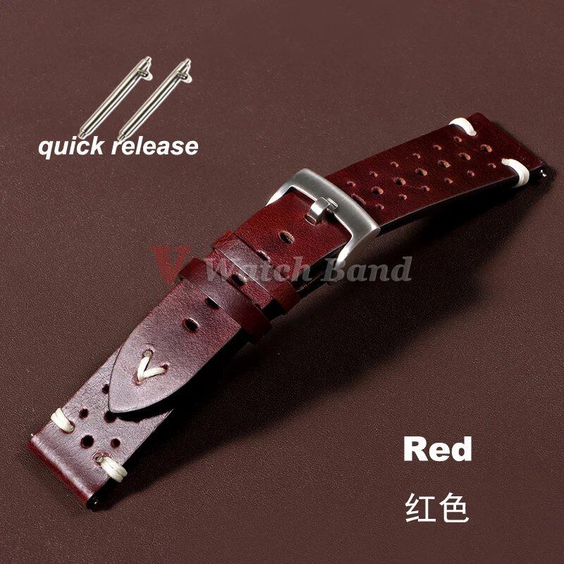 プレミアム本革ストラップ 20mm 22mm クイックリリース オイルワックス加工 変色加工 牛革 ウォッチバンド ビジネス メンズ レディース ストラップ バンドカラー:mm 並行輸入品