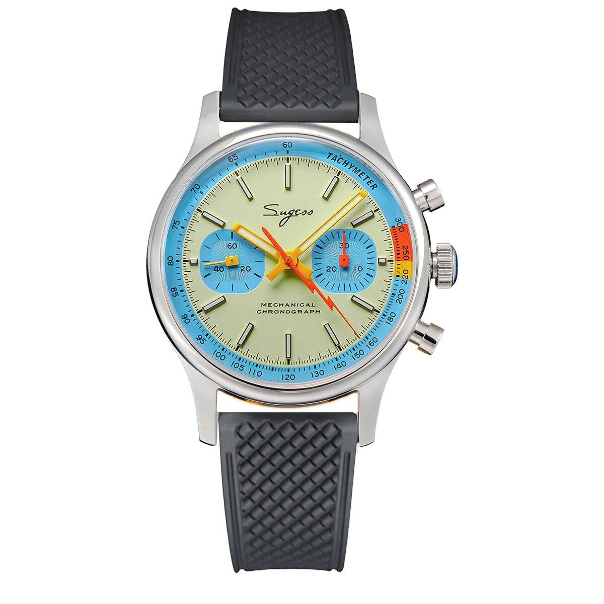 Sugesu Pilot's Watch ST19 Origin Movement Swan Neck Chronograph Mechanical Wristwatch with Sapphire Crystal, Military Racing, 1963 Limited Edition, Size: ; Ships from: Parallel Import