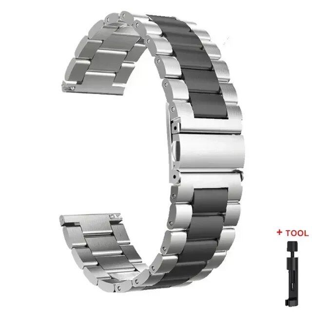 22mm Stainless Steel Strap for Redmi Watch 3 Active - Replacement Metal Bracelet for Xiaomi Redmi 3 Active, Band Color: e, Band Width: Parallel Import