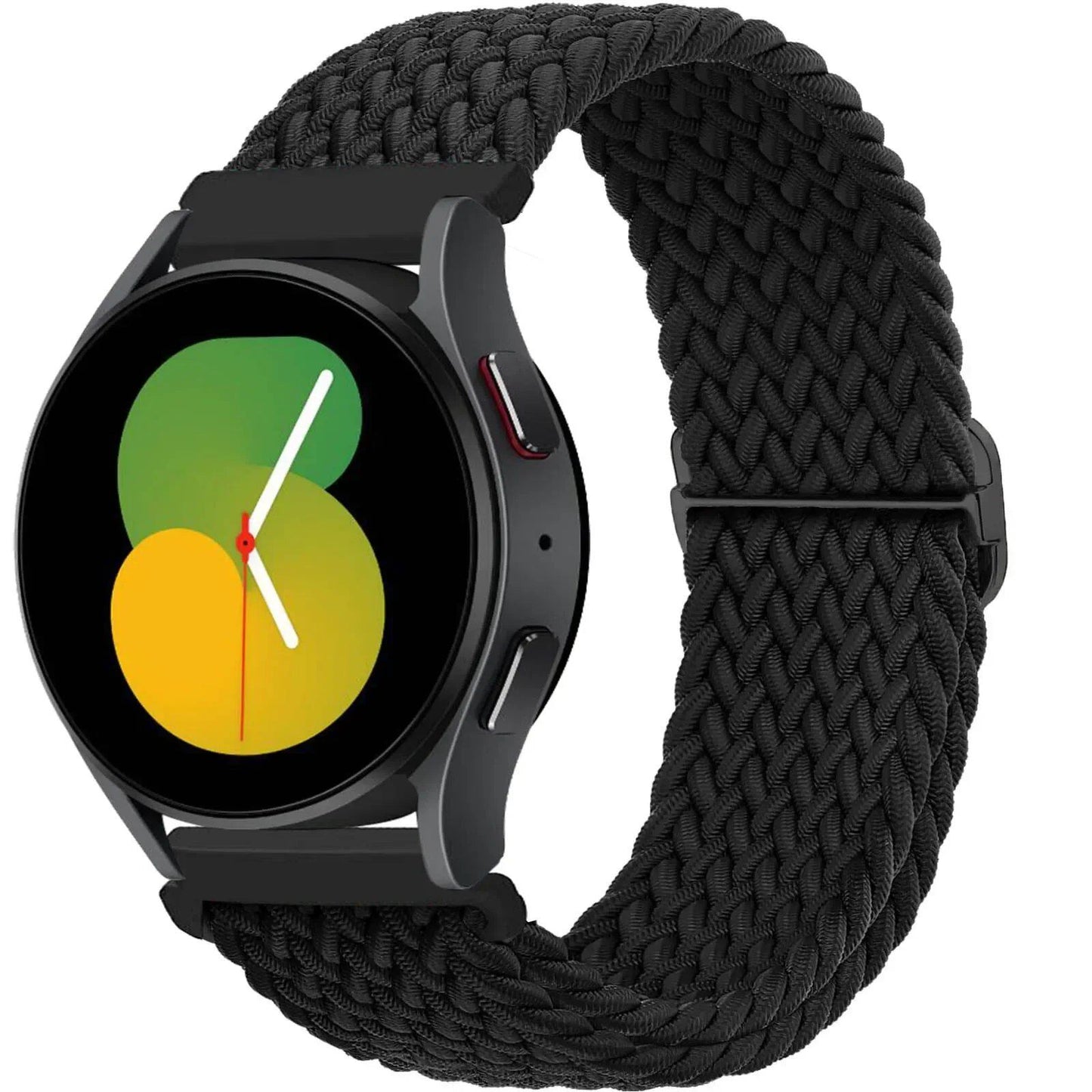 Compatible with Samsung Galaxy Watch 7, 6, 5, and 4 (40mm, 44mm, 6 Classic, 43/47mm), 20mm and 22mm nylon straps. Compatible with Huawei Watch 3 and 4 Pro, Solo Loop woven bands. Band Color: mm; Ships from: Parallel Import.