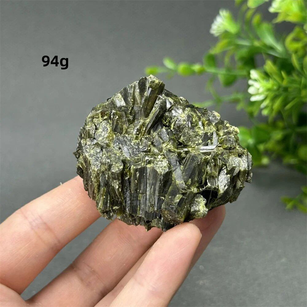 Natural Green Tourmaline Rough Stone Specimen Collection for Aura Healing, Meditation, and Energy Chakra Use. Gemstone Home Furnishing Gift. Parallel Import.