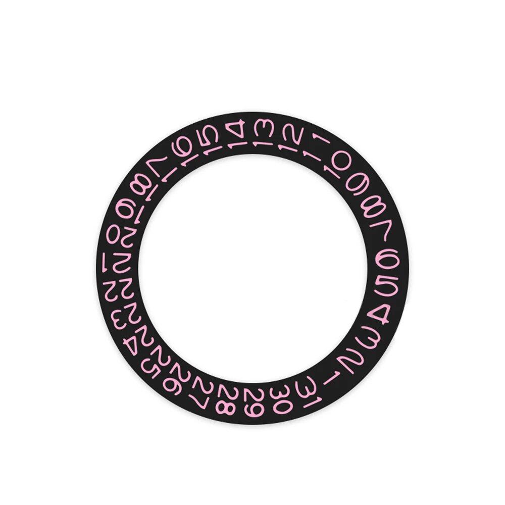Round Calendar Disc with Date Display at 3 o'clock, Day Wheel Calendar Plate, and Date Disc for NH35 and NH36 Movements, Color: Black, Parallel Import