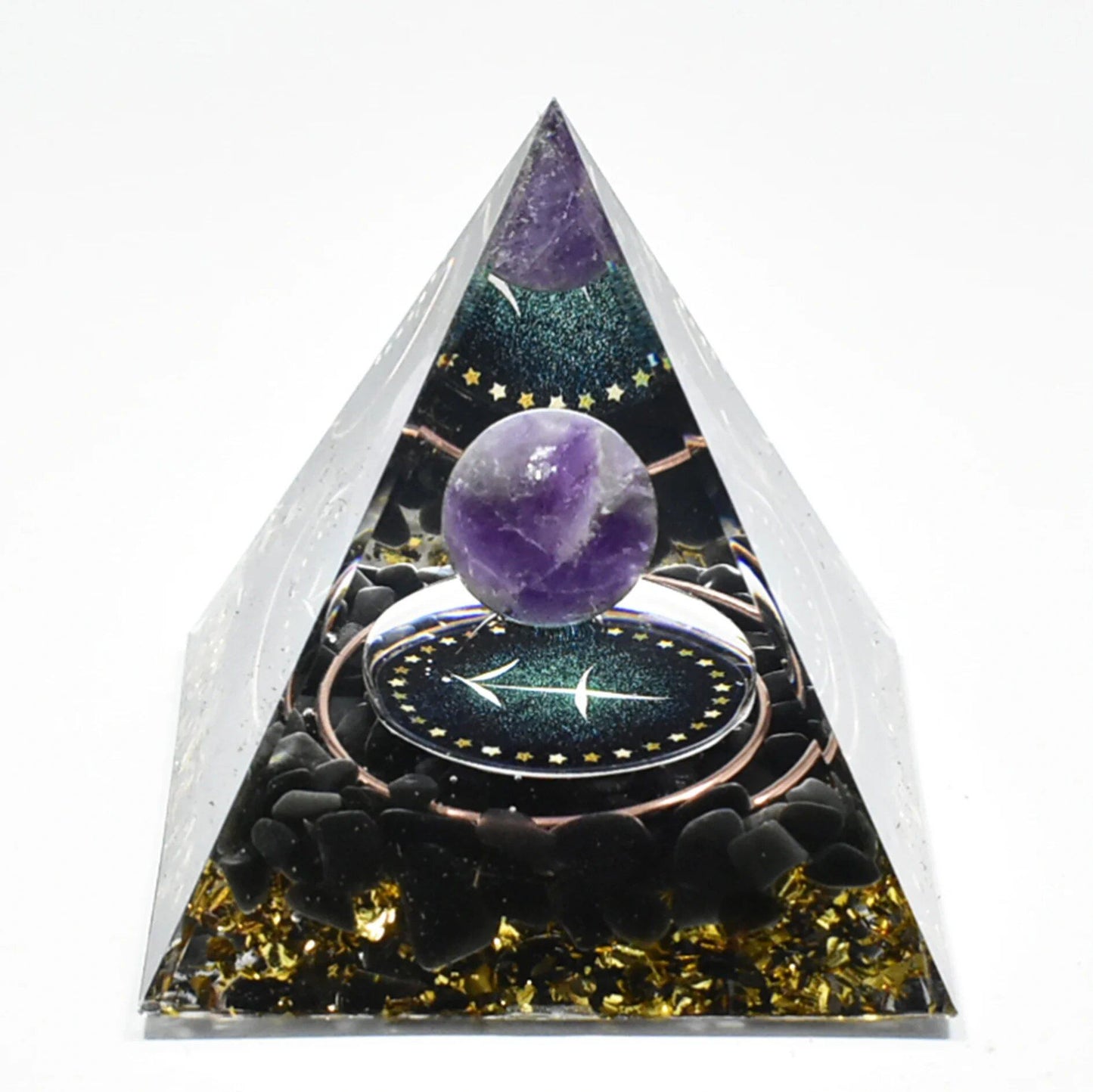 12 Zodiac Signs Orgonite Pyramid, 5cm, Horoscope Healing, Natural Quartz Crystal, Lucky Energy, Chakra, Reiki, Orgonite, Power Stone, Birthday Gift, Parallel Import