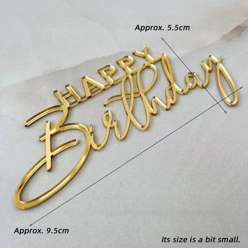 Set of 1, 3, or 5 Acrylic Birthday Queen Gold Cake Topper for Happy Birthday Party Side Cake Decorations. Size: Parallel Import.