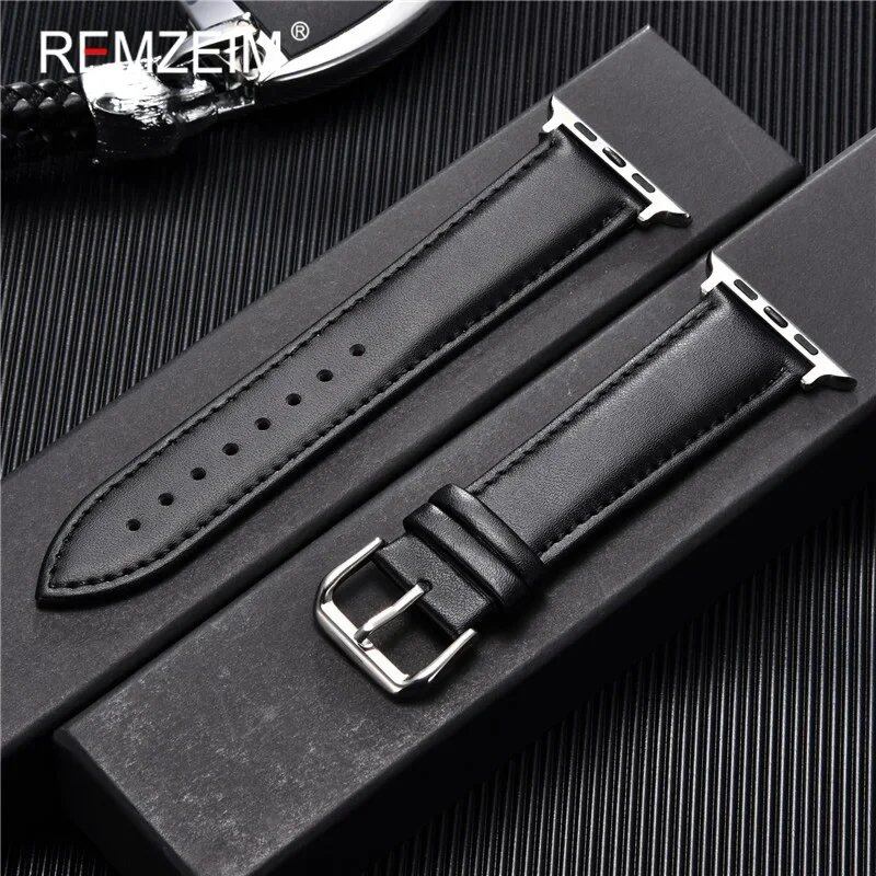 Men's Leather Business Strap for Apple Watch, Compatible with iWatch 10/9/8/7/6/5/SE/Ultra/4/3/2 (46/45/44/42/40/41/49/38mm), Band Color: mm, Parallel Import