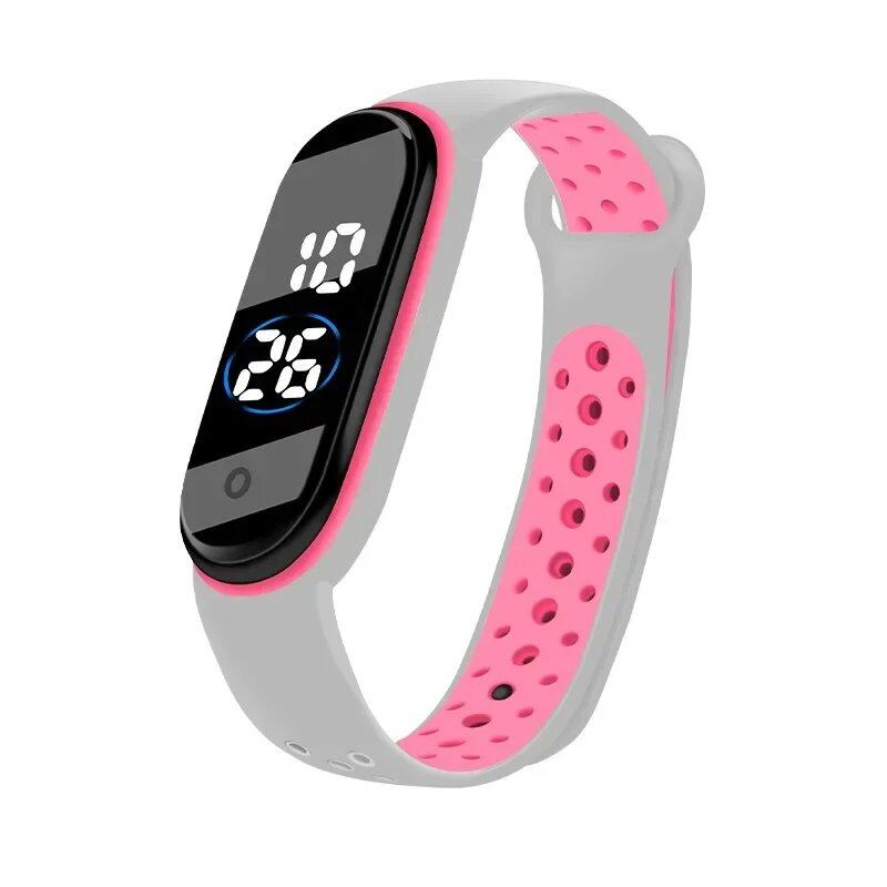 Kids' Fashion Sports Watch, Waterproof LED Digital Wristwatch with Ultra-Lightweight Silicone Slap, Unisex, for Kids and Teens, Parallel Import
