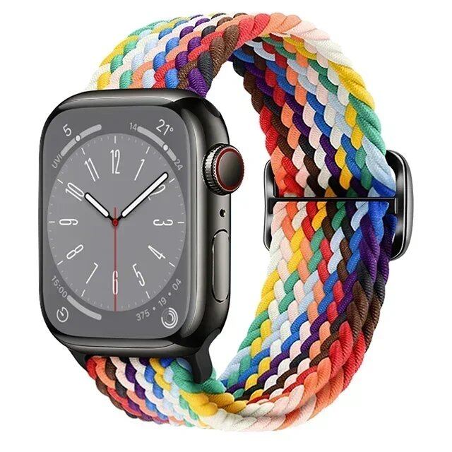アップルウォッチUltra 2用ナイロンストラップ バンド 49mm 40mm 44mm 41mm 38mm 45mm対応 伸縮ブラidedループ ブレスレット iWatchシリーズ9/8/7/6/SE/5/4対応 バンドカラー:mm 並行輸入品