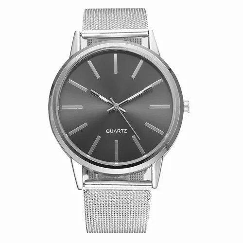 New Stylish Silver Minimalist Women's Business Quartz Watch with Breathable Leather and Steel Finish, Luxury Ladies' Watch, Color: Parallel Import