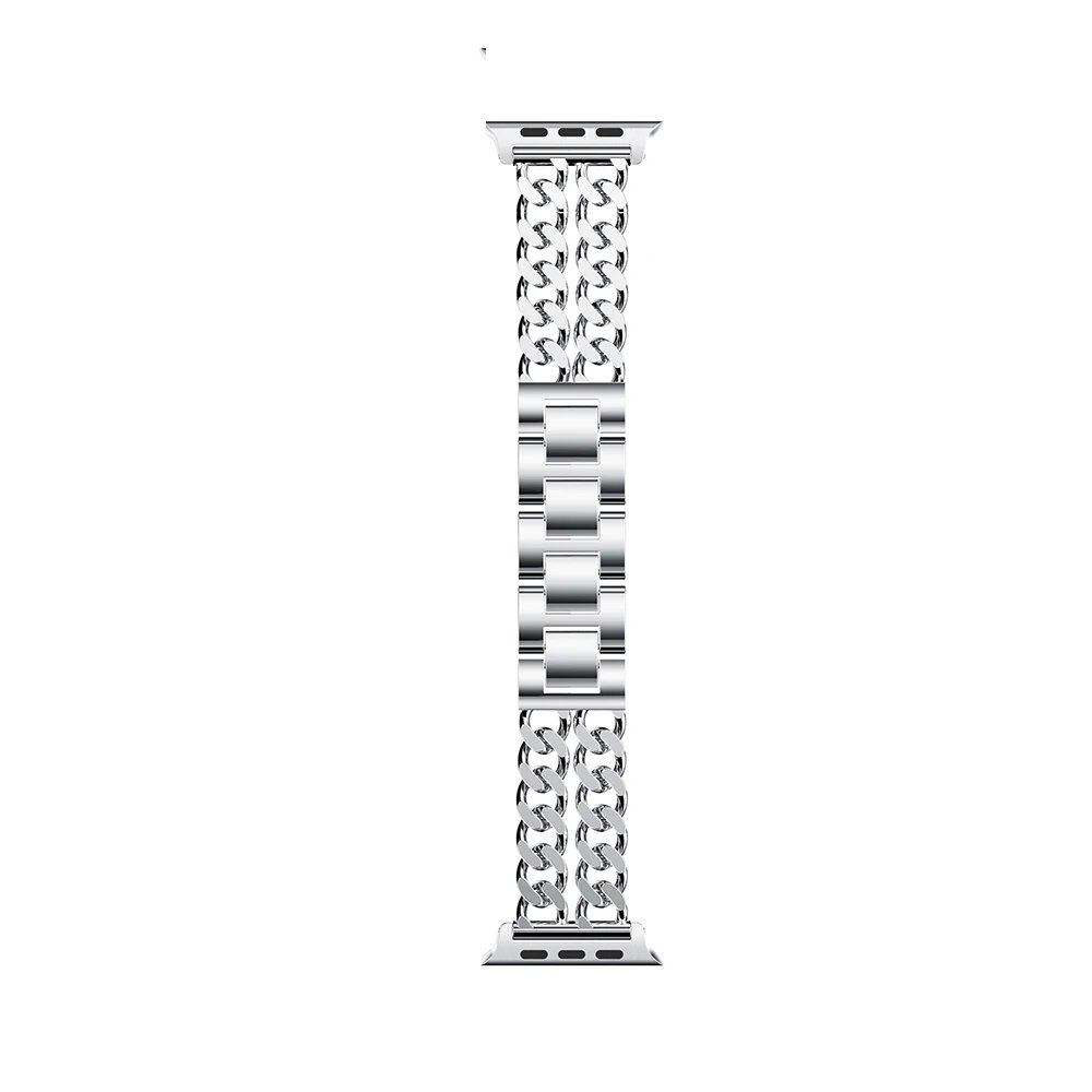 Luxury and elegant women's stainless steel bracelet strap for iWatch Ultra Series 8, 7, 6, 5, 4, and 3. Compatible with 49mm, 41mm, and 45mm models. Parallel import.