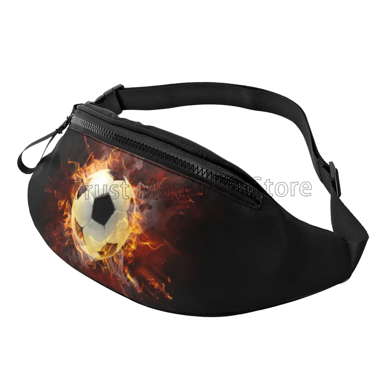 Soccer Ball Design Fanny Pack, Unisex, Casual Waist Bag for Running, Hiking, Travel, Walking, Sports, and Fishing. Color: Imported.