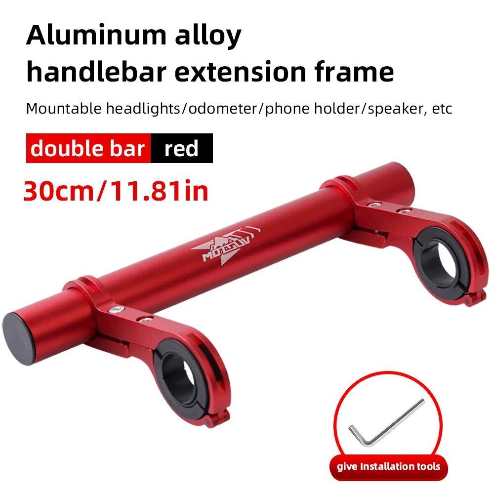 10/20/30cm Bicycle Handlebar Extension Bracket MTB Headlight Mount Extension Bar Road/Mountain Bike Handlebar Extender Parts 0cm Parallel Import