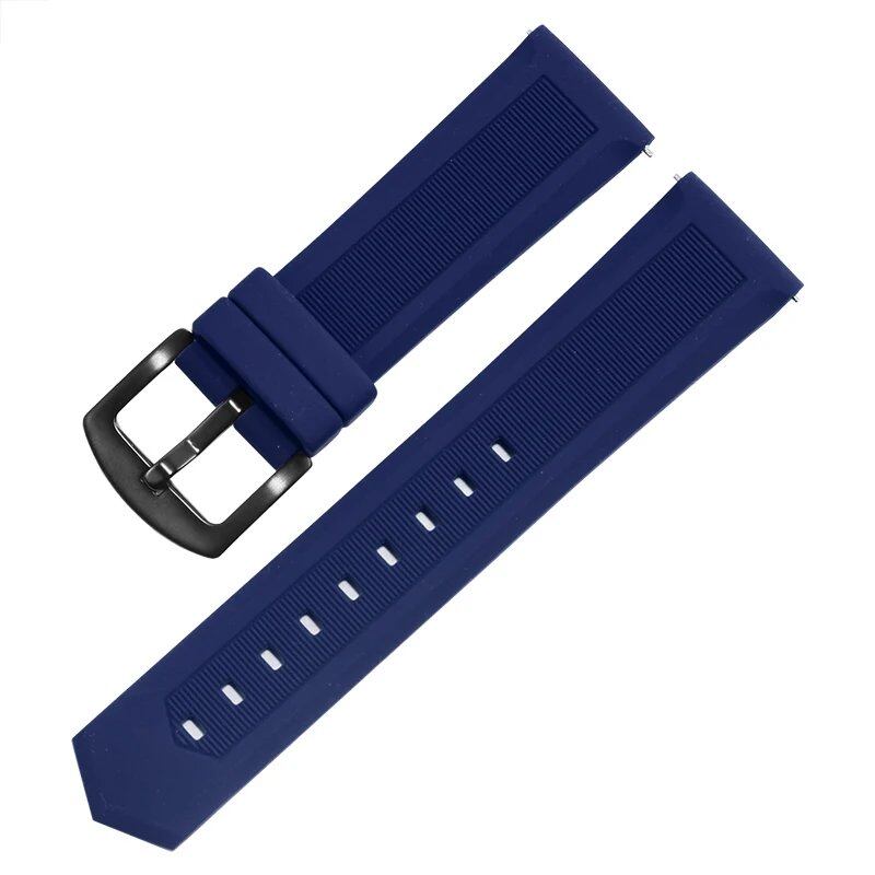 Rubber strap for Tag Heuer and Seiko watches, 18mm, 20mm, 22mm, 24mm, black, blue, orange, compatible with all brands. Watch band accessories. Band color: mm. Parallel import.