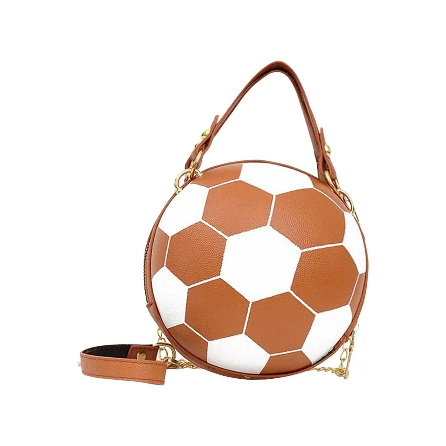 Soccer Ball-Shaped Crossbody Bag for Women, Messenger Bag, PU Leather Shoulder Bag with Cell Phone Storage, Perfect for Street Casual, Evening Outings, and Cosmetics. Color: Parallel Import.