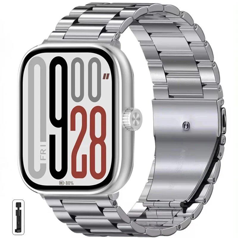 Adjustable Stainless Steel Metal Strap for Redmi Watch 5/Redmi Watch 4, Xiaomi Mi Band 9 Pro/Mi Band 8 Pro, Parallel Import
