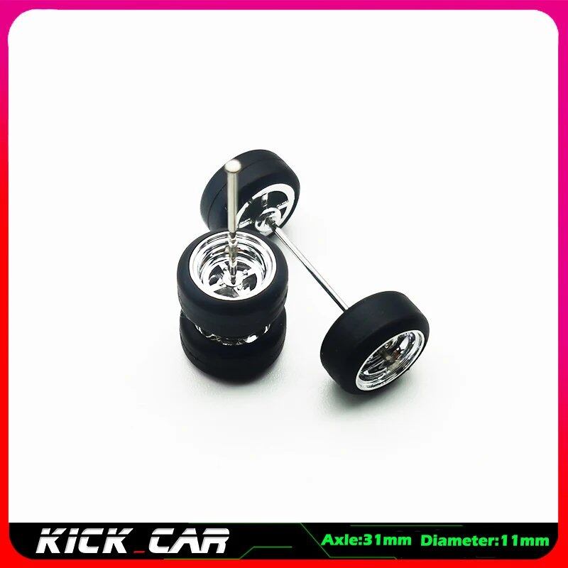 1/64 scale model car wheels with rubber tires, set of 4, ABS plastic, basic conversion parts for Hot Wheels, Tomica, and Mini GT. Color: WTS. Ships from: Parallel import.