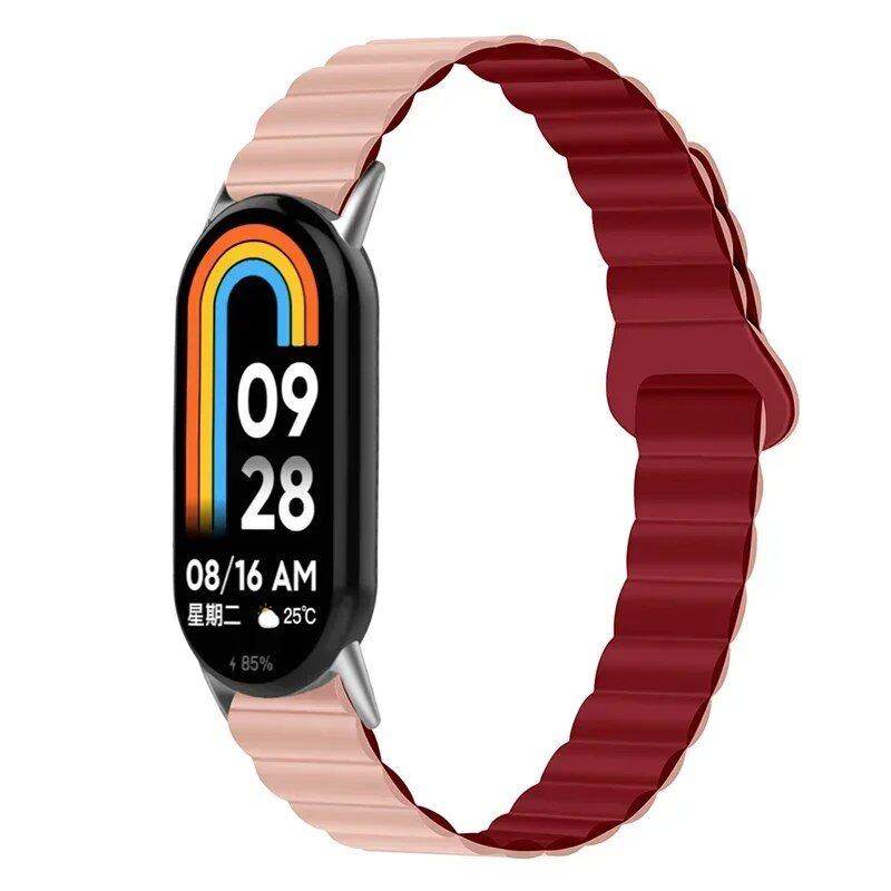 "Xiaomi Mi Band 8/9 Silicone Magnetic Strap, Sports Wristband, Accessory, Bracelet with Watch Case" Band Color: Parallel Import