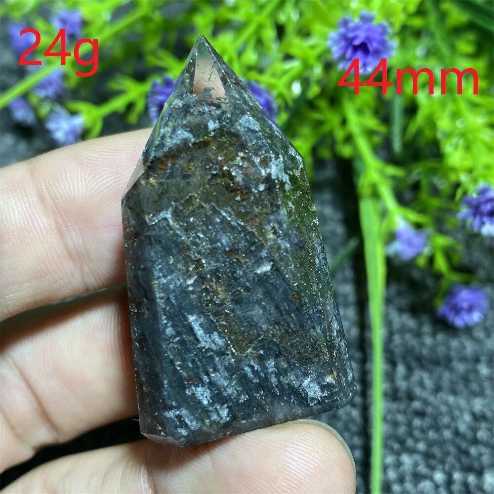 Natural Ghost Phantom Quartz Crystal Hexagonal Tower Obelisk, Spiritual Meditation, Reiki, Gift Stone, Home Decor, Parallel Import