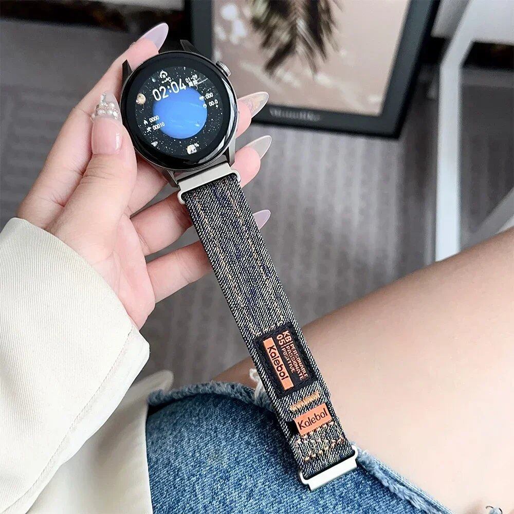 18mm, 20mm, and 22mm Denim Slim Bands for Huawei Watch 4/4Pro/GT 4 (41mm/46mm)
Women's Loop Strap Bracelet for Samsung Galaxy 6/5/4 (44mm/40mm) Band Color: Parallel Import